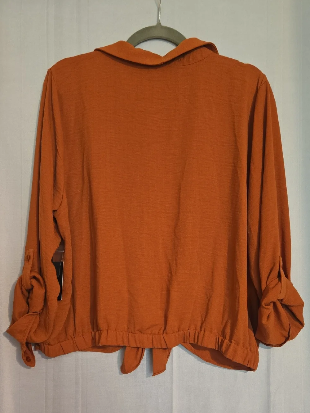 Simply Vera Vera Wang Rust-Colored Button-Front Tie Hem Shirt Size Xl NWT - Picture 5 of 8